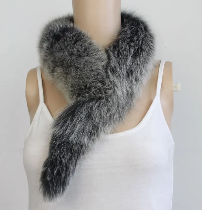 Fashion New Winter Women Genuine Fox Fur Collar Real Fur Scarf Women's