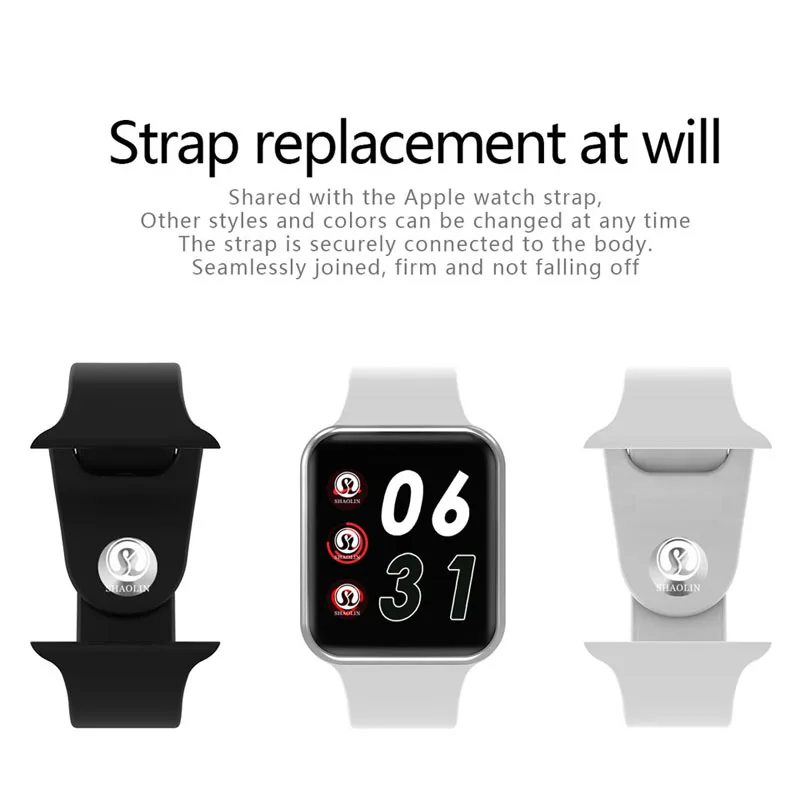 Умные часы серии 4, умные часы с сердечным ритмом, улучшенный с красной кнопкой, стальной чехол, 8 часов для iOS Android