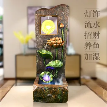 

Chinese Lotus Fengshui Decoration Large-scale Rockery Water Fountain Courtyard Fishpond Outdoor Waterscape Fish Tank