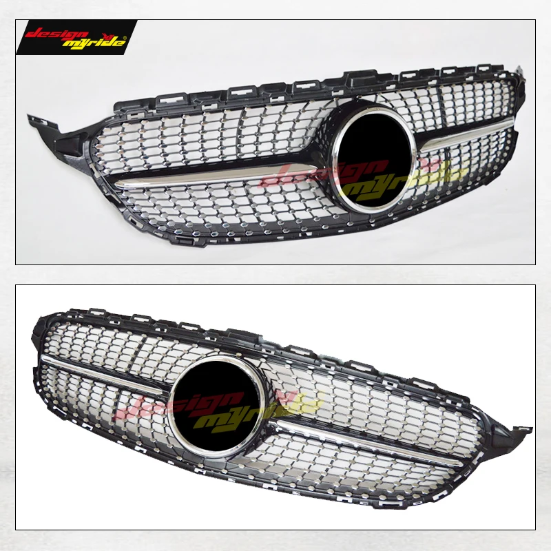 W205 Алмазная решетка ABS черный без камеры C63 look c класс C180 C200 C250 C300 350 400 Спортивные