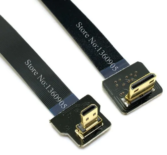 5 см/10 см/15 см/20 см/30 см ультра тонкий HDMI кабель Тип C под углом 90 градусов для микро вниз угол 90 градусов Плоская Лента HDMI кабель FPV