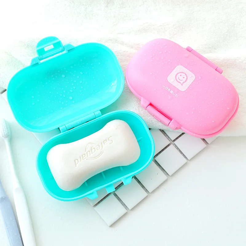 Sqinans المحمولة مختومة السفر الصابون مربع البلاستيك أطباق للصابون الحمام حامل الصابون في الهواء الطلق الصابون صندوق تخزين منظم