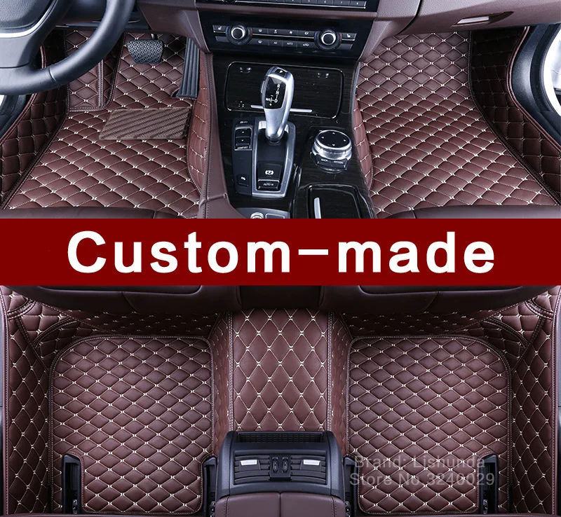 Black Custom Car floor mat Front & Rear Liner 8 Colors with Gold Lines for Mercedes-Benz CLS 2003-2012