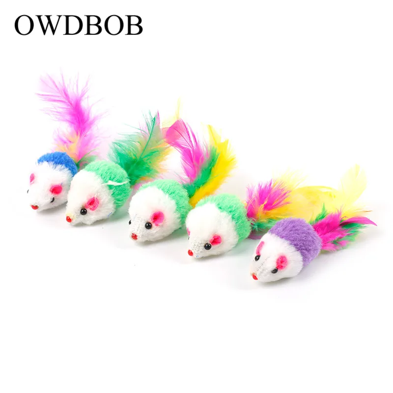 OWDBOB 5 шт./компл. кошка котенок игра игрушка ложная мышь игрушки для крыс красочное
