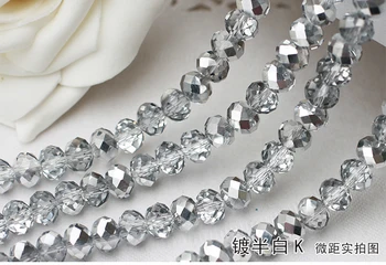 

5040 AAA Semi-plated Silver Color Loose Crystal Glass Rondelle beads.2mm 3mm 4mm,6mm,8mm 10mm,12mm Free Shipping!