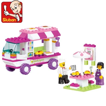 

Candice guo plastic toy building block play snack house car educational hand work fancy assemble model baby birthday gift 1set
