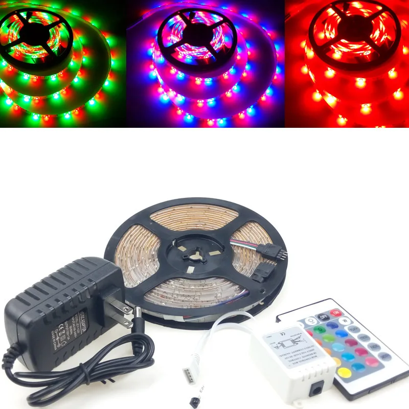 Светодиодная лента RGB водонепроницаемая 5 м 12 В 3528 IP65 300 светодиодов ruman лампа 24