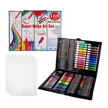 

168Pcs/Set Drawing Painting Kids Art Painting Tool Crayon Oil Pastel Kid Gift Multi-Color Art Drawing Pencil Non-Toxic Art Gift