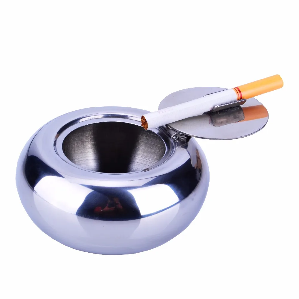 Stainless Steel Drum Shape Ashtray Cigarette Cigar Smoking Smoke Ash