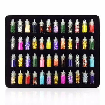 

48 Bottles/SET DIY 3D Nair Glitter Powder Nail Art Decoration Tools Simulated Pearl/Sequin/Glitter Powder/Acrylic/Rhinestone
