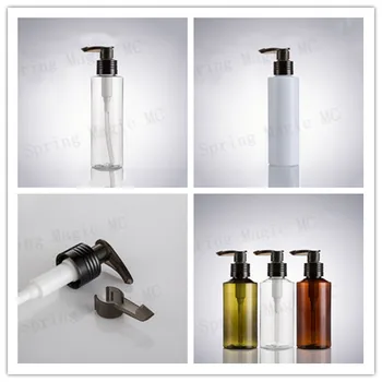 

150ML PET Plastic Bottle With Black Aluminum Press Pump,Empty Cosmetic Packaging,Lotion/Hand Wash/Shampoo/Body Wash Bottles