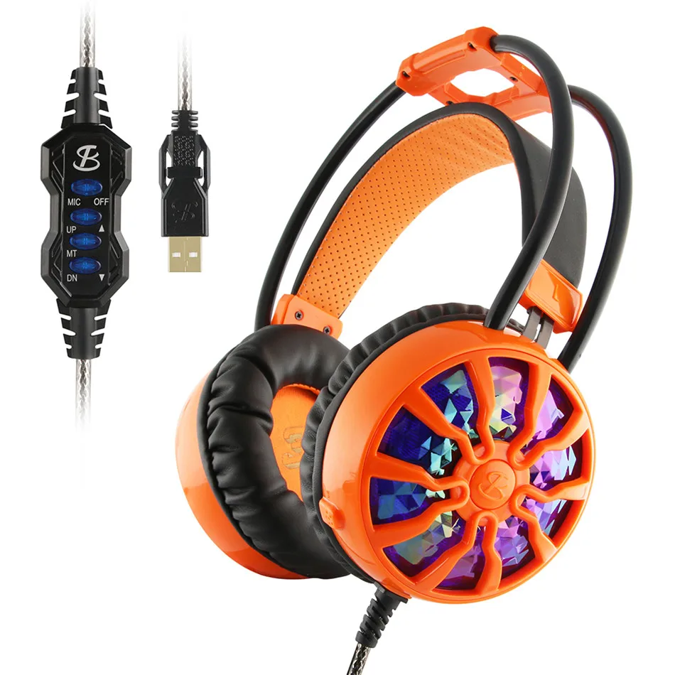 

NiUB5 Strong Bass Headsets 3D Stereo Shock 7.1 Surround Music Wired Luminous Headphones Microphone For PC Headset Gamer
