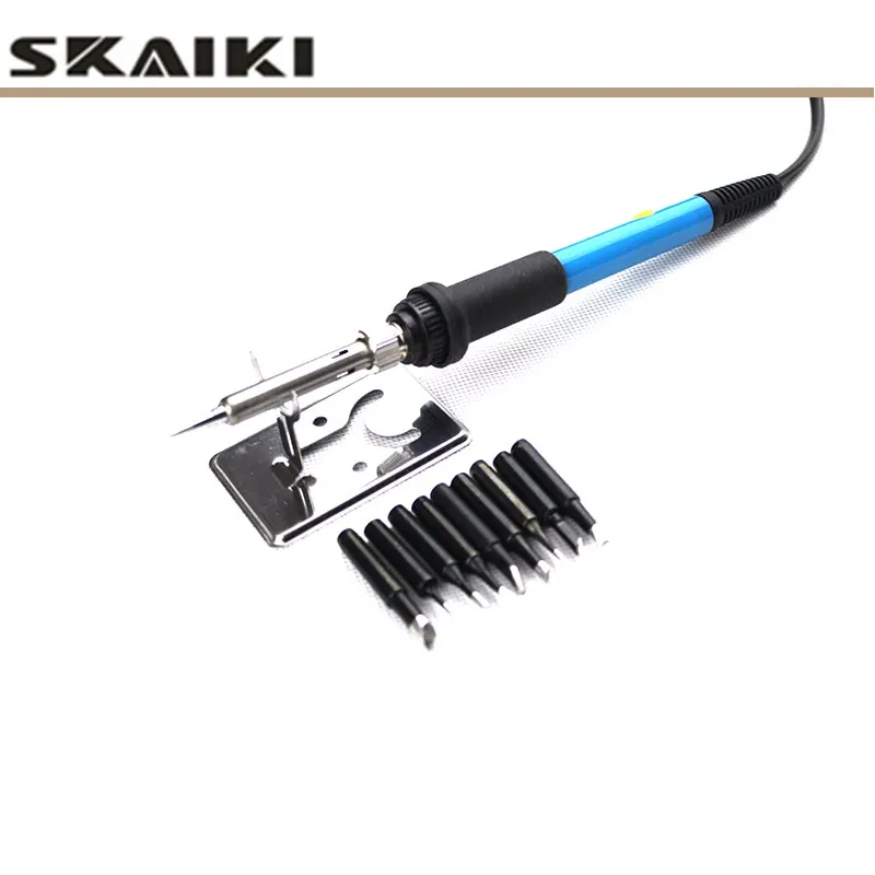 Adjust Temperature 60W Welding sets Electric Soldering Iron 220V 110V Solder +10 pcs 900M-T black solder tips +stand | Инструменты