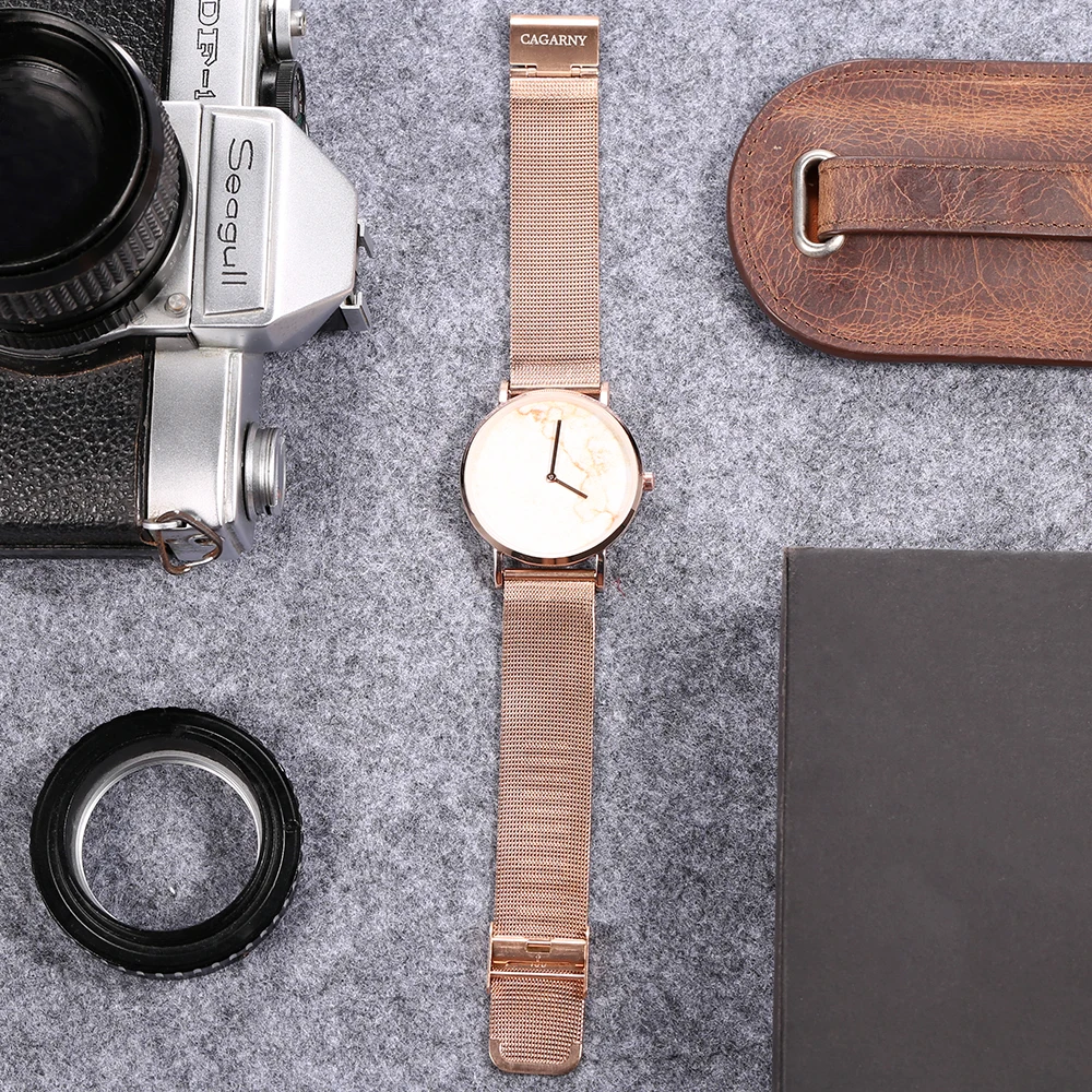 rose gold watch for women luxury brand cagarny womens quartz watches girl watch drop shipping (2)