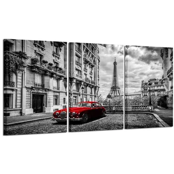 

5D DIY Diamond Painting cross stitch 3pcs paris Black and White Tower Red Car Diamond Embroidery Full Square/round Drill JS4503