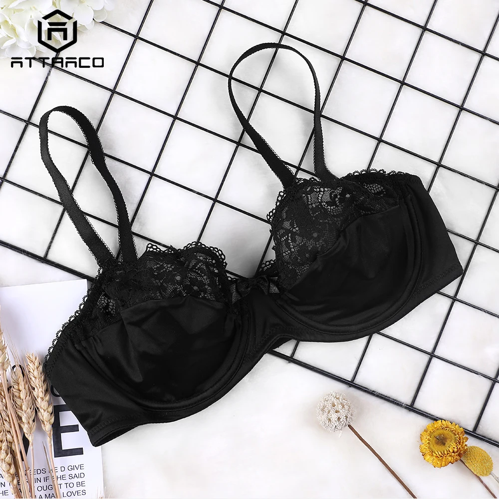 

Attraco Women Lace Bra Underwired Plunge Push Up Bralette Padded Everyday Basic Bra