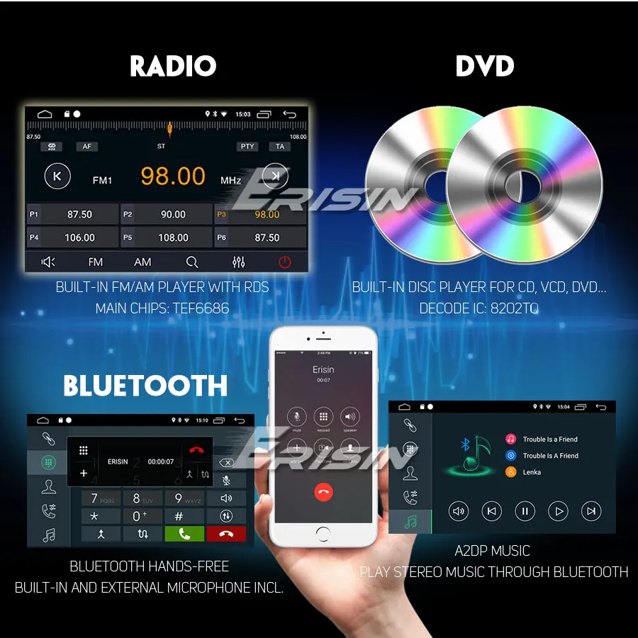 Sale Erisin ES3546B 1 Din 7 inch Car DVD Player Android 9.0 Car Stereo GPS Satnav DAB+ 4G for BMW E46 14 Sale Erisin ES3546B 1 Din 7 inch Car DVD Player Android 9.0 Car Stereo GPS Satnav DAB+ 4G for BMW E46 14