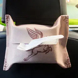 Творческий заднем сиденье автомобиля подвесная коробка из ткани с ремешком хлопковая салфетка держатель крышка номер автомобиля