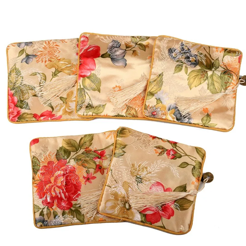 Квадратные мешочки для ювелирных изделий на молнии 11 5x11 5 см винтажные подарочные