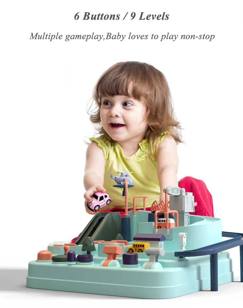 Menino e Menina Bebê Brilhante Educação Railcar Brinquedo Eco-friendly Aventura Pista Carro Macaron Cor Tabela Jogos Quebra-cabeça Brinquedos 7 Cor e forma