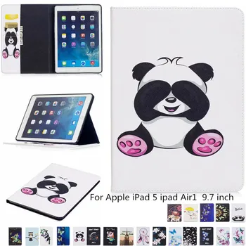 

Child Fashion Cute Panda Owl Pattern Shockproof Flip Stand Case For Apple ipad Air ipad 5 9.7'Smart Case Cover For iPad5 + pen