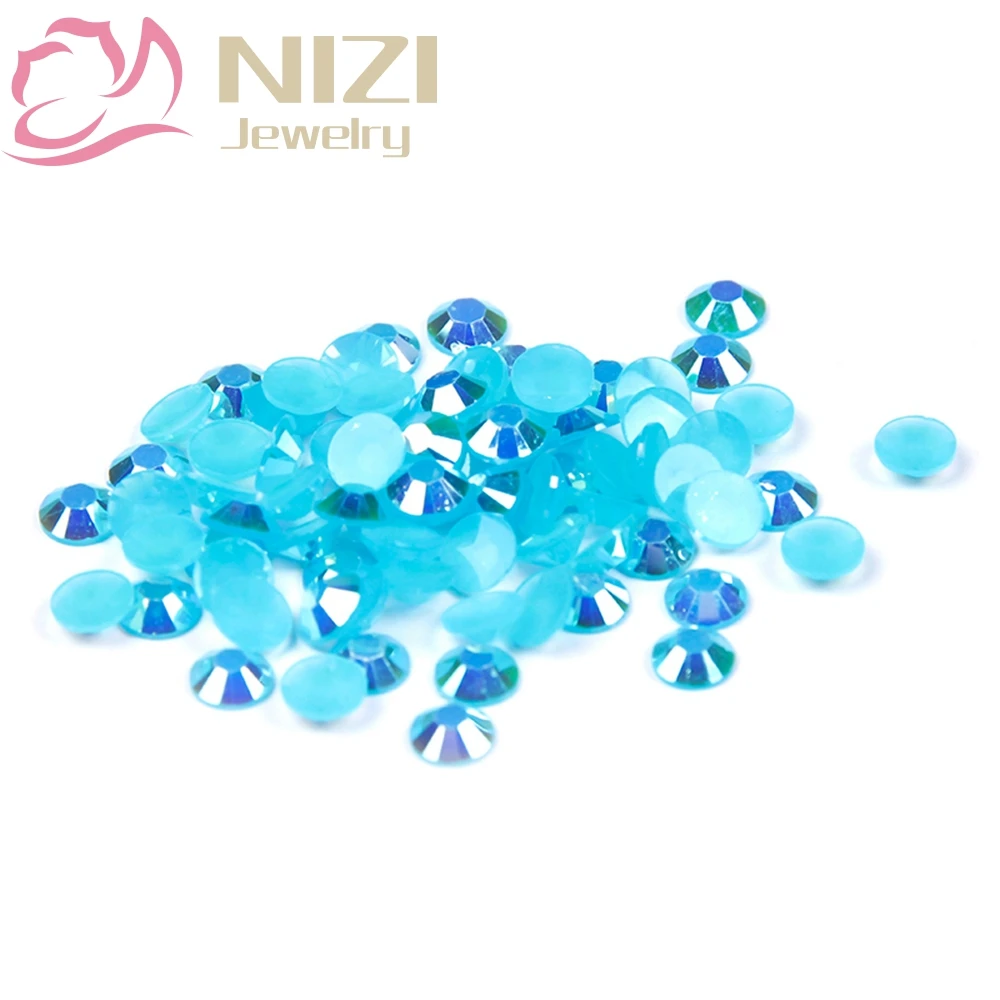 

1000pcs 2-5mm And Mixed Sizes Aquamarine AB Resin Rhinestones Non Hotfix Glitter For Nails Art Backpack DIY Design Decorations