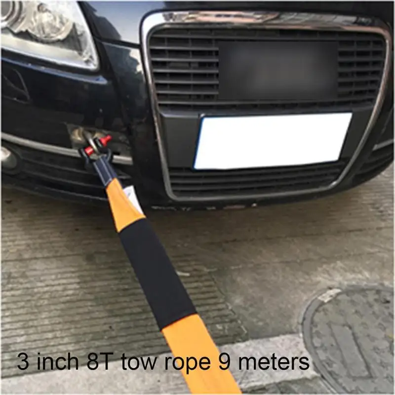 30ftx3in العالمي سحب الحبال 8 طن عالية الثقيلة القوة Racing Tow Strap سيارة الطريق الانتعاش حبل قطر حزام الوفير مقطورة