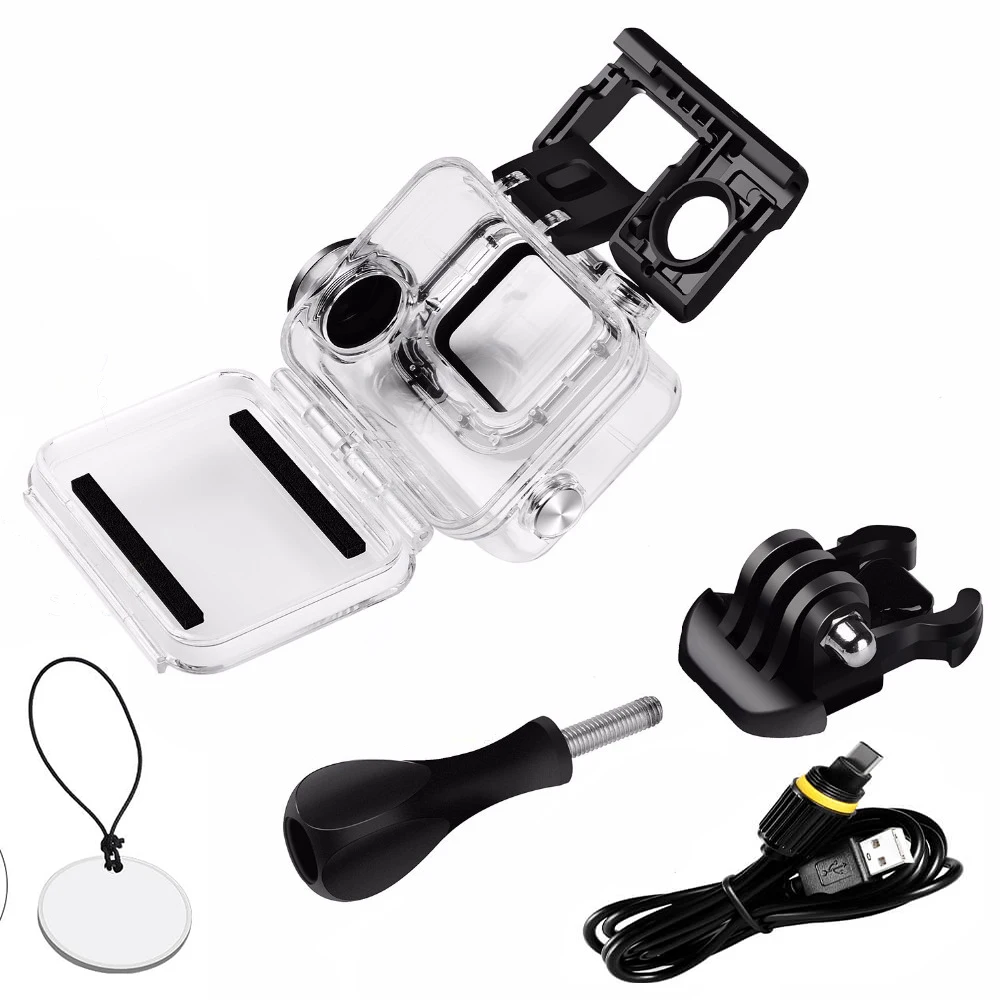 Waterproof Charging Housing Case For GoPro Hero 56 Black Diving Surfing Underwater Shell W Charger Cable For GoPro Hero 5 Hero 6 