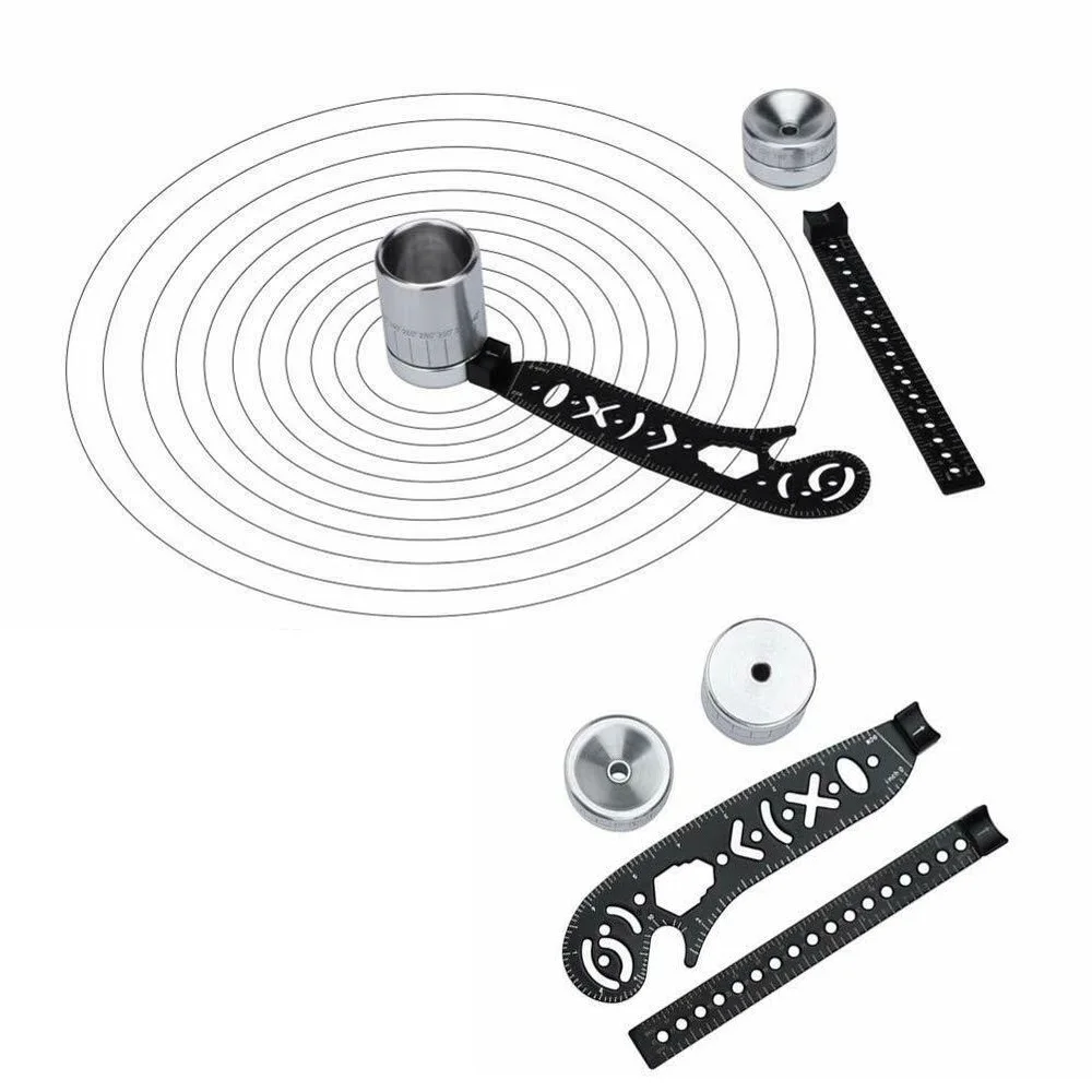 

Design Drawing Curved Metallic Ruler Mini Compass Protractor Combo-Circles Drawing Patterns