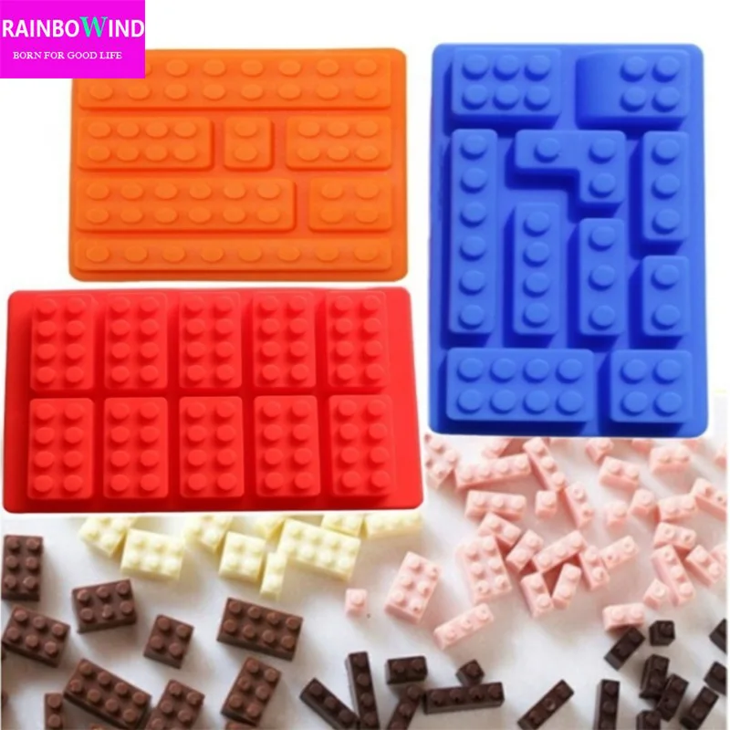 

Cake Tools Holes Lego Mini Figure Robot Ice Cube Tray Mold Chocolate Cake Jelly Jello Silicone Mold Fondant Moulds