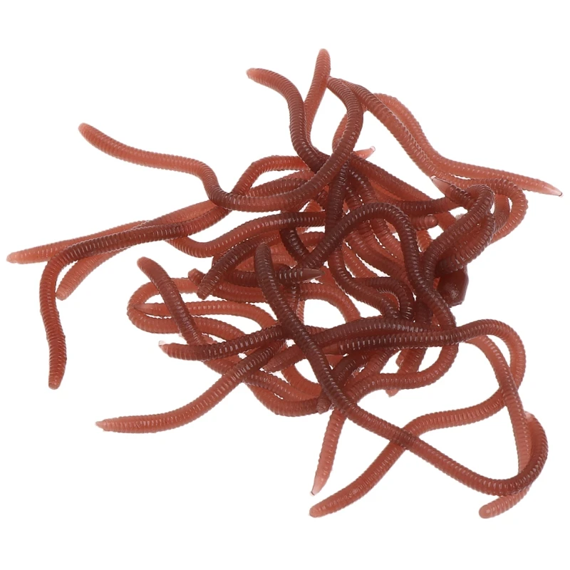 

1 Box Fishing Bait Artificial Earthworm Soft Elastic Worms 10cm Trout Lure Smell