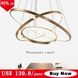 Luzes para Sala de Estar Sala de Jantar Moderno Lustres Quarto Branco Anéis Redondos Iluminação Interior Pendurado Lâmpadas Lustre Led 3 estar sala de jantar quarto branco anéis