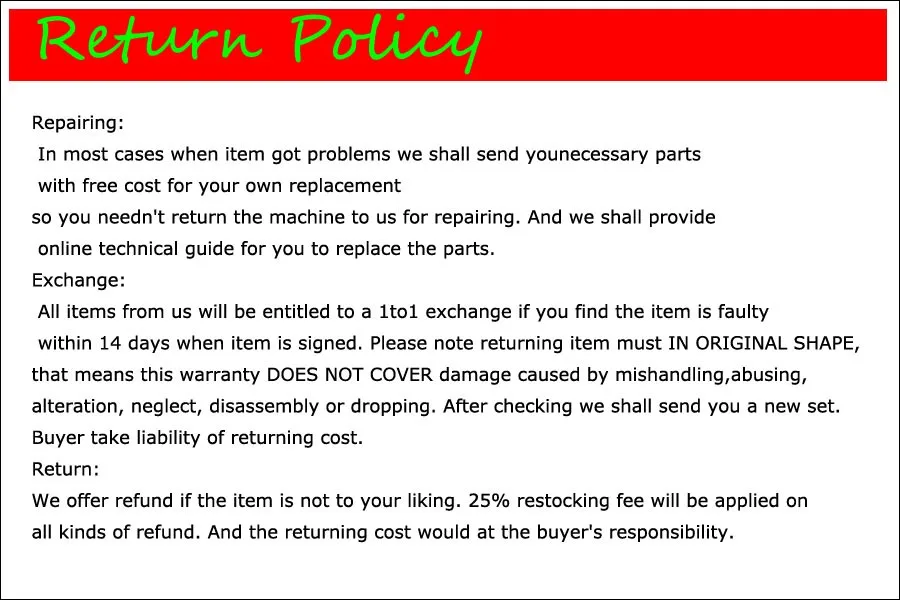 Return Policy