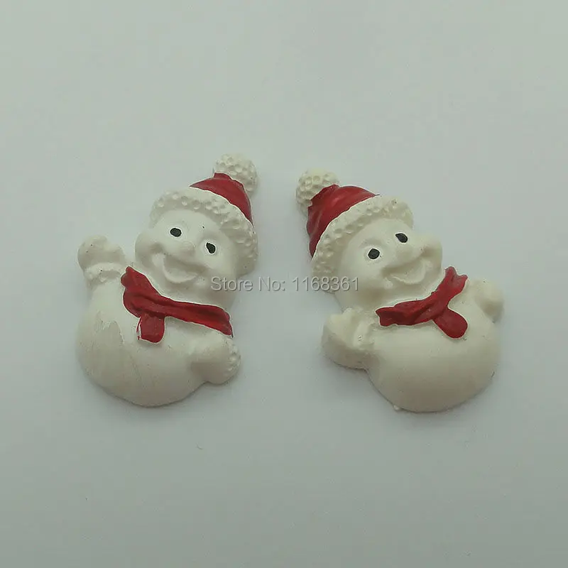 1pcs/lot resin flat back politely snowman 28mm Cabochons Scrapbooking Hair Bow Center DIY Christmas decration C101-10