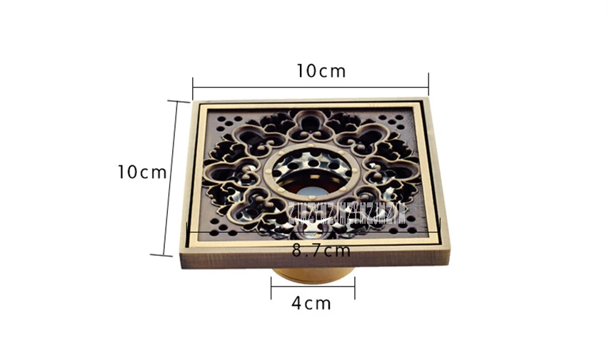 ZJ42804 Европейский антикварной трапных высокого качества 4 дюйма площади трапных Медь дезодорант ядро Ванная комната трапных Фильтр