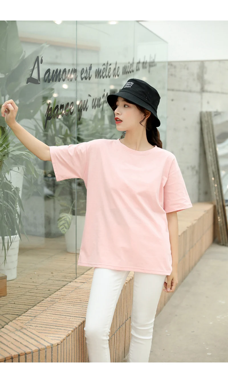 Summer Tops T Shirt Women Cotton Floral Print Short Sleeve Funny Cute Tee T-shirt Femme Harajuku Loose Casual Streetwear Clothes (8)