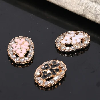 

2016New 100Pcs Resin Flower Oval Rhinestones button for wedding embellishment and DIY hair accessories ZJ167