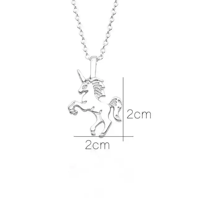 Silver and 18k Gold Unicorn Necklace Unilovers