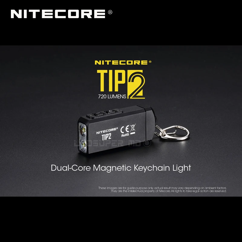  New Arrival NITECORE TIP2 720 Lumens Dual-Core Magnetic Keychain Light with Ultimate Double Power U - 33043168087