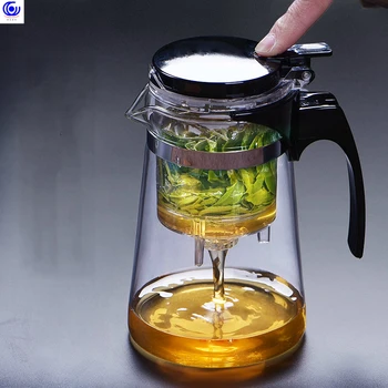 

High quality 550/700ML Heat Resistant glass tea kettles pot kung fu Puer Coffee kettle Teapot Convenient Office set cup filter