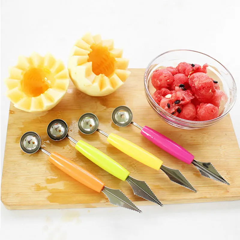 Креативный нож для резьбы по фруктам, резак для арбуза, Шариковая ложка, кухонный инструмент для украшения фруктов, Круглый Ковш, гаджет