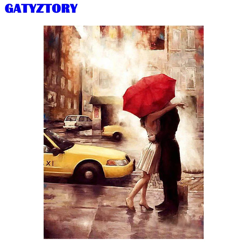 

Frameless Kiss Lover Diy Digital Painting By Numbers Wall Art Acrylic Paint On Canvas Handpainted Oil Painting Gift 40x50cm Arts