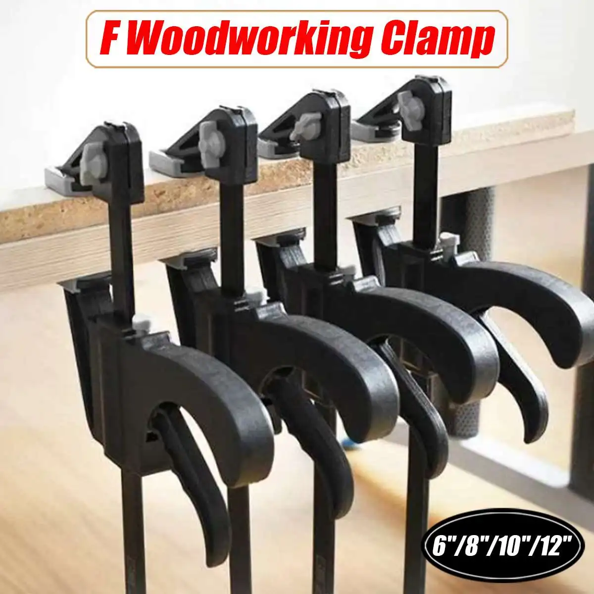 

6/8/10/12 inch Black Quick Ratchet Release Speed Squeeze Wood Working Bar F Type Clamp Fixture Grip Woodworking Clip Kit
