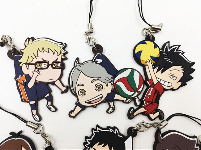 6 шт./лот Haikyuu аниме брелок с произвольной отправкой Oikawa Tooru Kozume Kenma Kuroo Tendo Satori Hinata