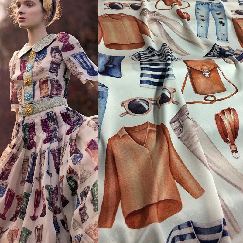 22mm 95% natürliche seide 5% spandex mode kleidung druck silk elastic stain  stoff für sommer rock hemd kleid DIY tuch RR003|fabric fashion|fashion  fabricfabric for - AliExpress