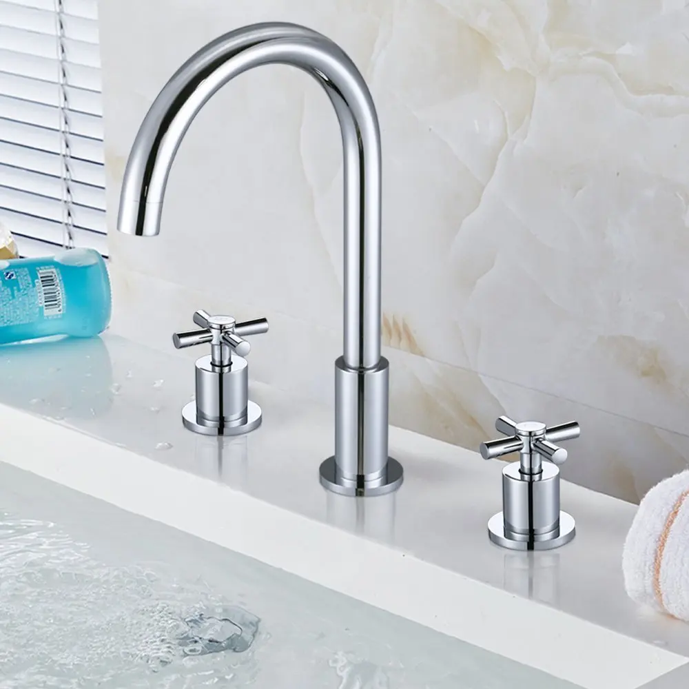 مصقول كروم نحاس بالوعة الحمام الغرور 3-Hole اثنان مقبض صنبور حوض خلاط صنبور انتشارا مصقول كروم نحاس بالوعة الحمام الغرور 3-Hole اثنان مقبض صنبور حوض خلاط صنبور انتشارا