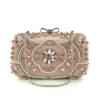 

2019 Evening Bag Women's Wallet New Diamond Crystal Flower Clutch Purse mini Small Hand Bags wallet Wedding Party Shoulder Bags