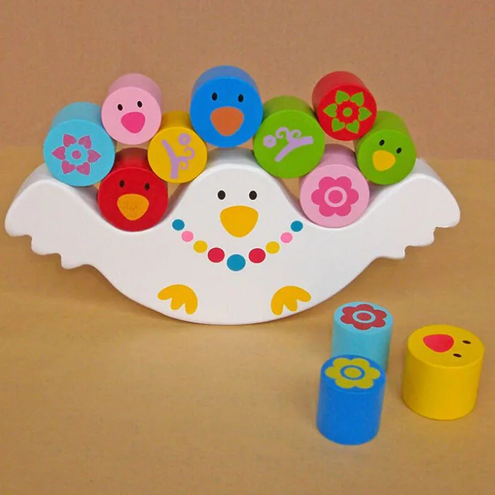 Montessori teaching aids Preschool bird balance beam blocks Children