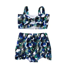 Купальник для девочек на купальники для маленьких девочек Купальники малышей Bebes для девочек 2 предмета в комплекте цветочный Боути бикини УФ 50+ серфинг одежда