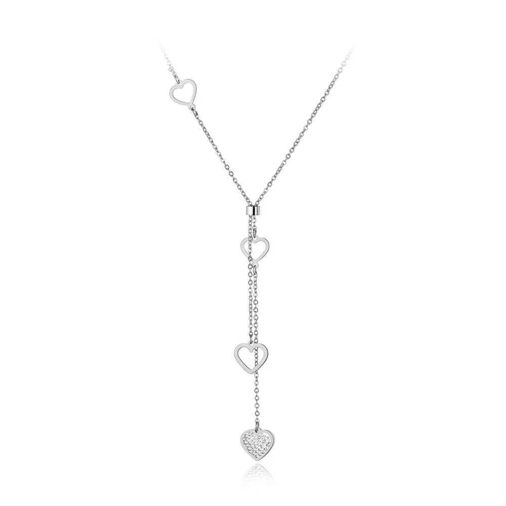 Lokaer, дизайн, титановая сталь, Очаровательное ожерелье с милым сердцем, s ювелирное изделие, подвеска со стразами Фианит, цепочка, ожерелье для женщин N19075